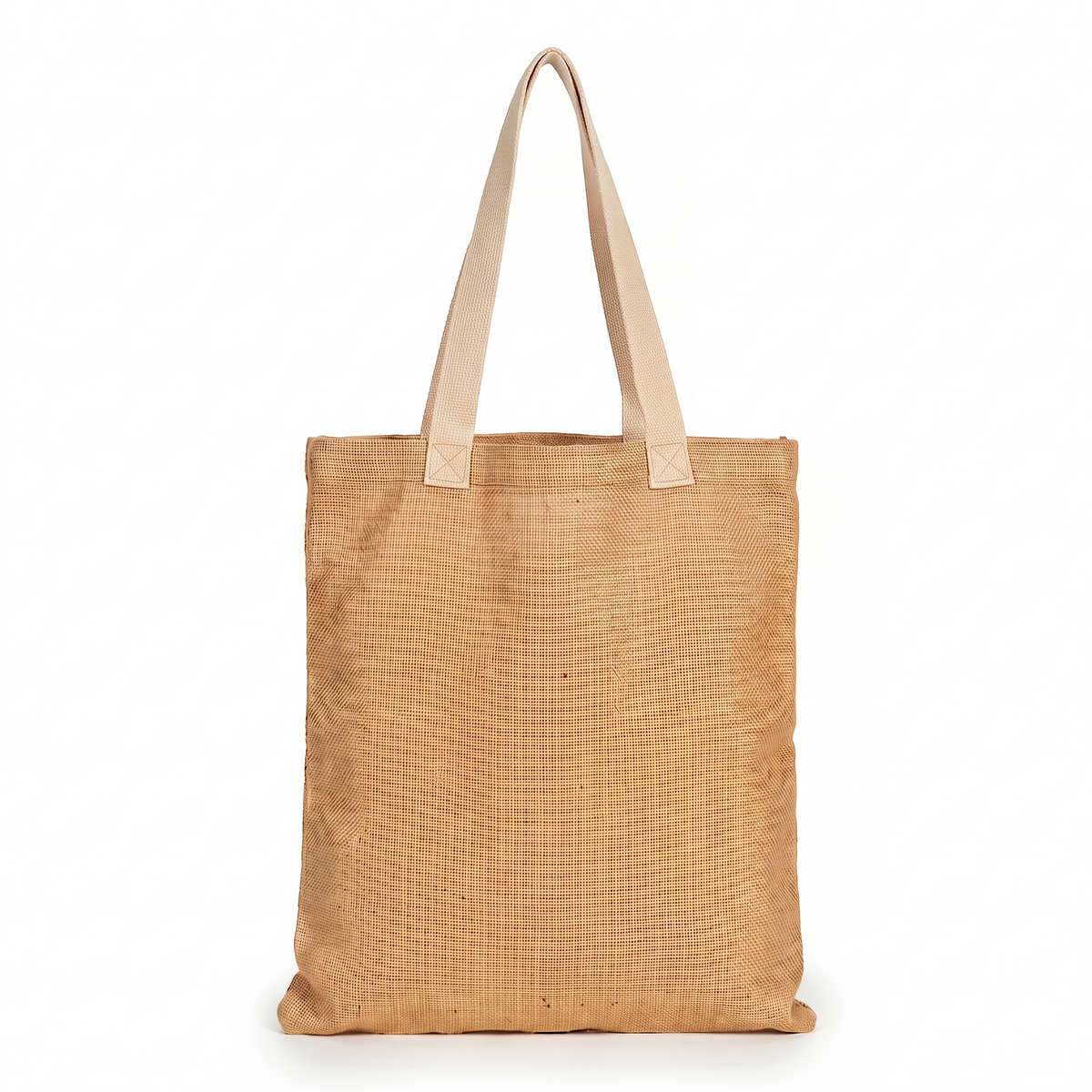 Bolsa Tote Mediana de Yute con Fuelle 33 × 26 cm – Palma Tierra
