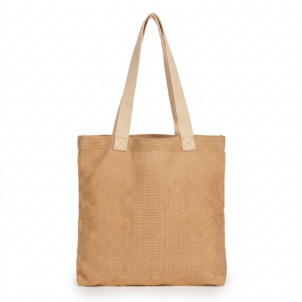 Bolsa Tote Cuadrada de Yute con Fuelle 35 × 35 cm – Guadua Tierra