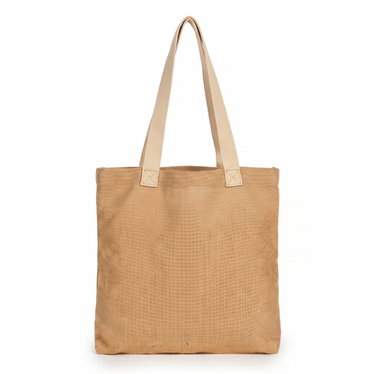 Bolsa Tote Cuadrada de Yute con Fuelle 35 × 35 cm – Guadua Tierra