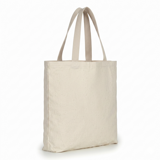 Bolsa Tote de Lona Cruda 100% Algodón con Fuelle 40 × 35 cm – Ceiba Raíz