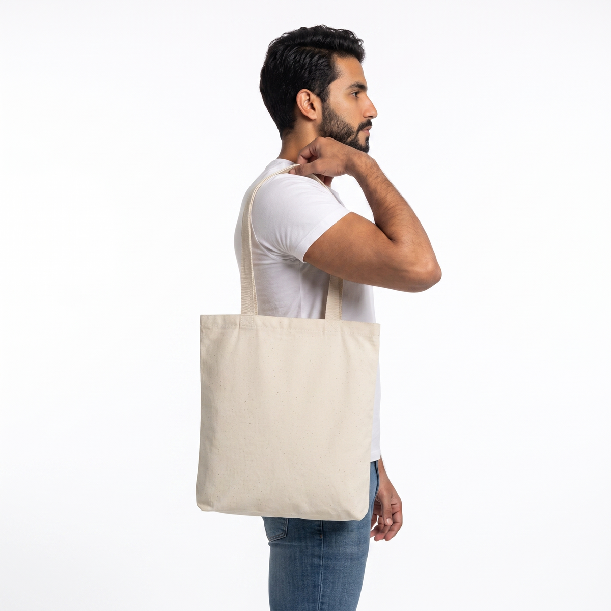 Bolsa Tote de Lona Cruda 100% Algodón con Fuelle 40 × 35 cm – Ceiba Raíz
