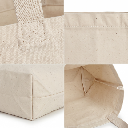 Bolsa Tote de Lona Cruda 100% Algodón con Fuelle 40 × 35 cm – Ceiba Raíz