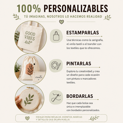 Bolsa Tote Básica de Lona | 5 Tamaños