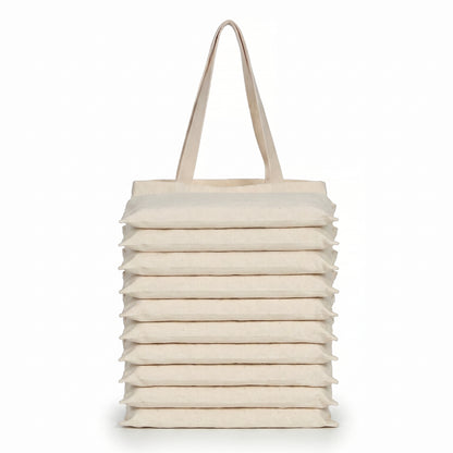 Pack x10 - Bolsa Tote Básica de Lona | Precio por Mayor
