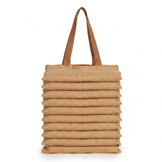 Pack x10 - Bolsa Tote Básica de Yute | Precio por Mayor