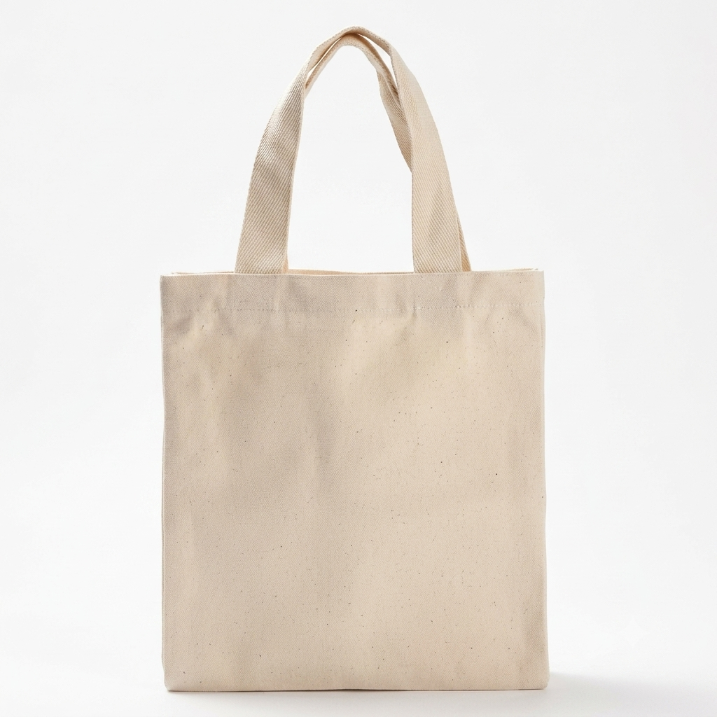 Mini Bolsa Tote de Lona Cruda 100% Algodón con Fuelle 28 × 22 cm – Helecho Raíz
