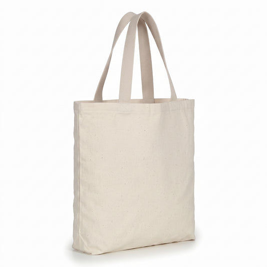Bolsa Tote de Lona Cruda 100% Algodón con Fuelle 33 × 26 cm – Palma Raíz