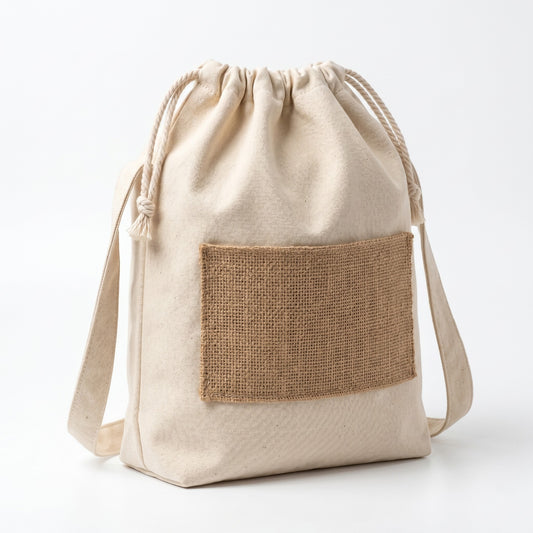 Bolso Bandolera con Cordón — Lona y Yute