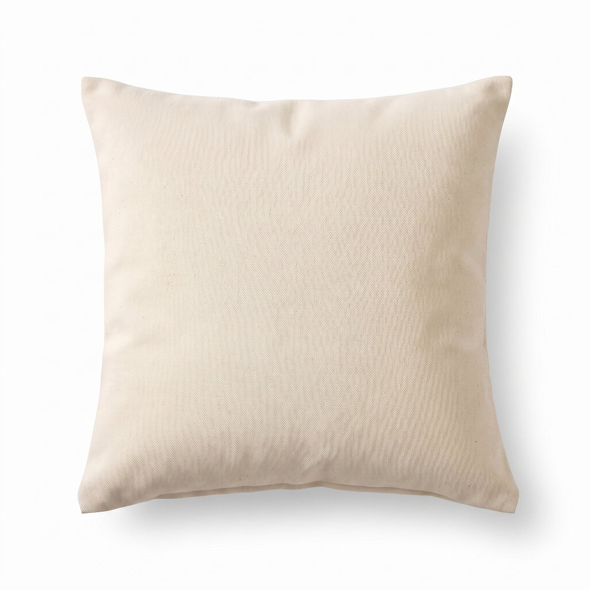 Funda de cojín de lona de algodón crudo, vista frontal con tejido visible, sobre fondo blanco — decoración textil para el hogar | Casaverde Artesanal